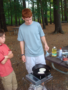 Bat Patrol cooking breakfast