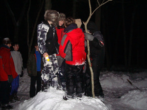 The Quinzee withstands 5 large scouts…