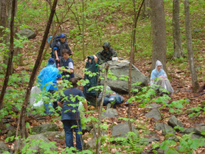 Finishing Lunch in the Rain
