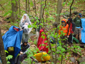 Finishing Lunch in the Rain