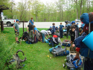 Resting after the long trek down