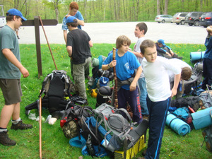 Resting after the long trek down